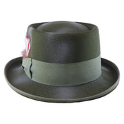 No. 862 Polyester Felt Pork Pie Hat with Feather Accent
