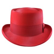 No. 862 Polyester Felt Pork Pie Hat with Feather Accent