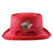 No. 862 Polyester Felt Pork Pie Hat with Feather Accent