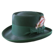 No. 862 Polyester Felt Pork Pie Hat with Feather Accent