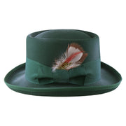 No. 862 Polyester Felt Pork Pie Hat with Feather Accent