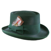 No. 862 Polyester Felt Pork Pie Hat with Feather Accent
