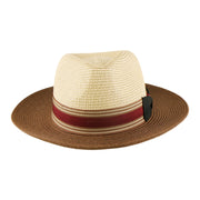 No. 881 Two-Tone Paper Braid Fedora with Wide Brim