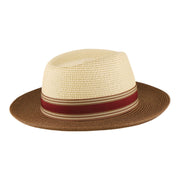 No. 881 Two-Tone Paper Braid Fedora with Wide Brim