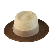 No. 881 Two-Tone Paper Braid Fedora with Wide Brim