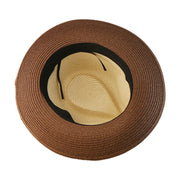 No. 881 Two-Tone Paper Braid Fedora with Wide Brim