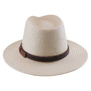 No. 892 Paper Straw Fedora Hat with Buckled Band