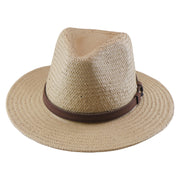 No. 892 Paper Straw Fedora Hat with Buckled Band