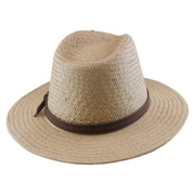 No. 892 Paper Straw Fedora Hat with Buckled Band