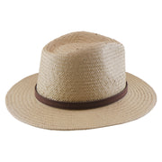 No. 892 Paper Straw Fedora Hat with Buckled Band