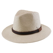 No. 892 Paper Straw Fedora Hat with Buckled Band