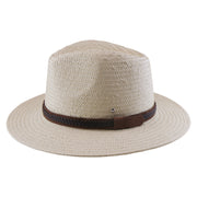 No. 892 Paper Straw Fedora Hat with Buckled Band