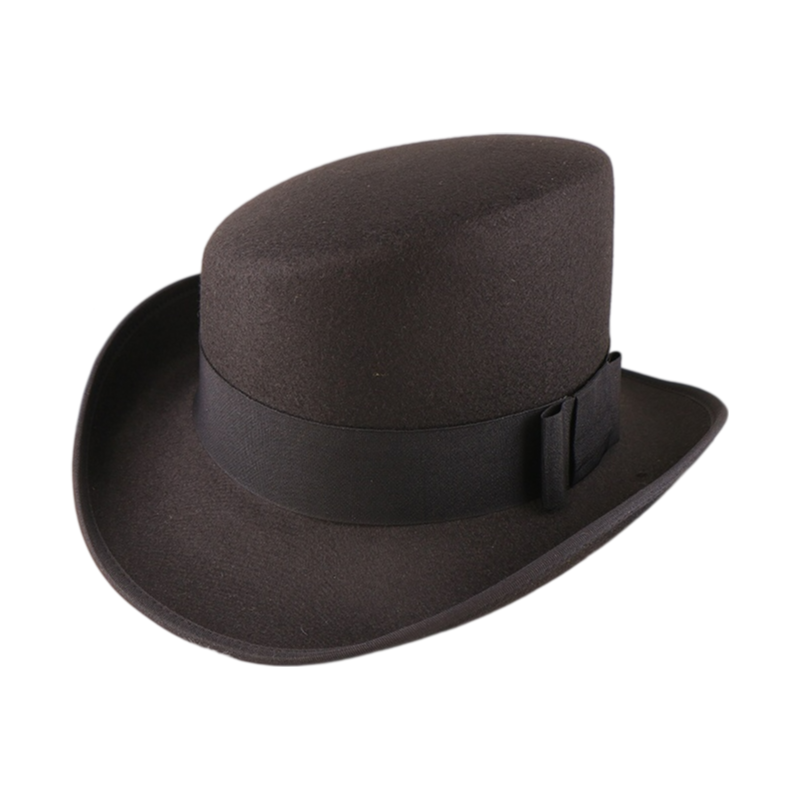 No. 904 Polyester Slanted Top Hat with Grosgrain Band