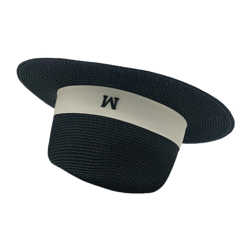 Unisex Panama Paper Straw Fedora Hat Black Wide Brim Sun Hat Inspired by Coco Style Summer Beach Jazz Cap for Men and Women