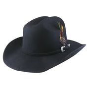 No. 910 Wool Felt Western Cowboy Hat with Feather and Buckle