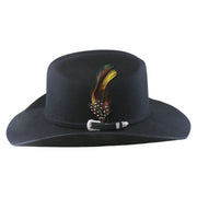 No. 910 Wool Felt Western Cowboy Hat with Feather and Buckle