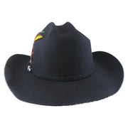 No. 910 Wool Felt Western Cowboy Hat with Feather and Buckle