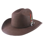 No. 910 Wool Felt Western Cowboy Hat with Feather and Buckle