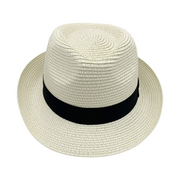 No. 92 Paper Braid Fedora Hat with Grosgrain Band