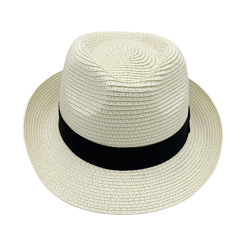 No. 92 Paper Braid Fedora Hat with Grosgrain Band