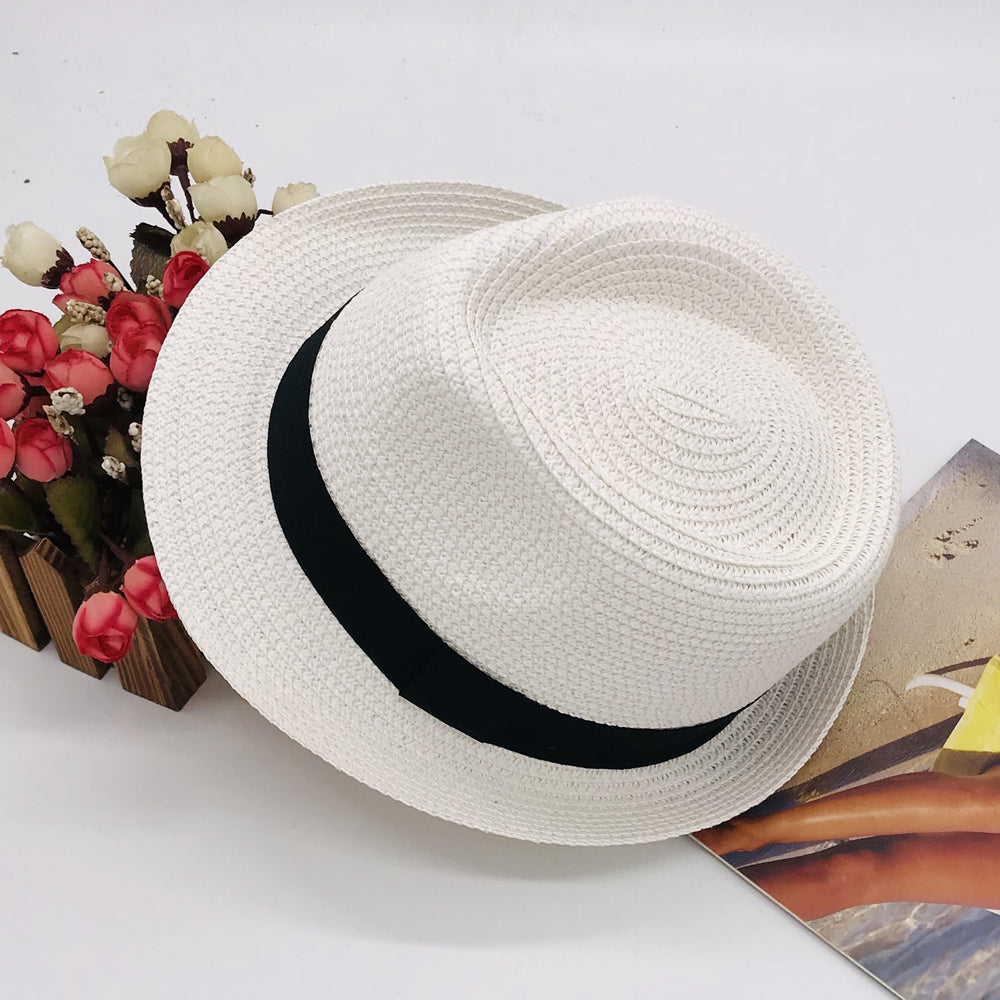Parent-child hat kids new Paper straw hat sunhat beach braid kids hat summer men's hat