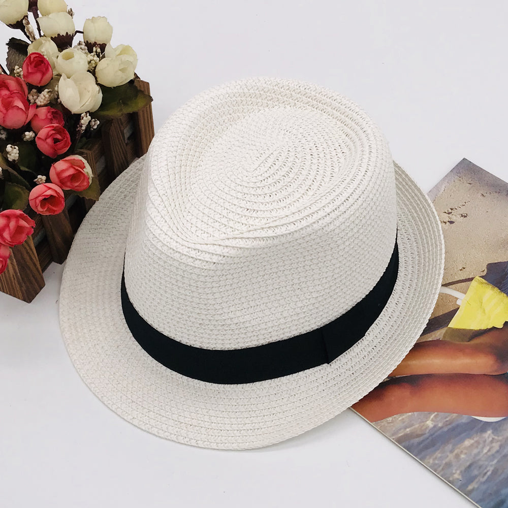 Parent-child hat kids new Paper straw hat sunhat beach braid kids hat summer men's hat