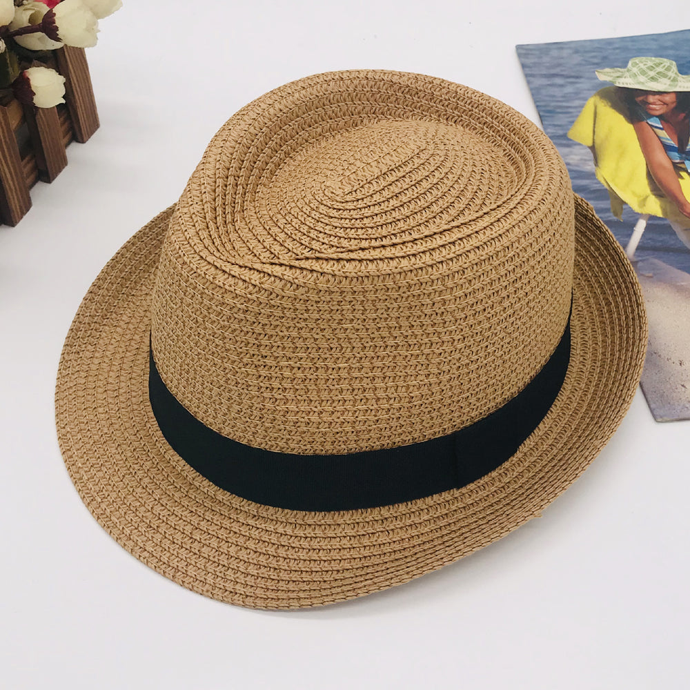 Parent-child hat kids new Paper straw hat sunhat beach braid kids hat summer men's hat