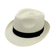No. 92 Paper Braid Fedora Hat with Grosgrain Band