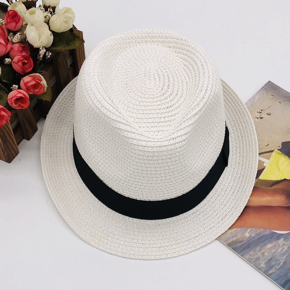 Parent-child hat kids new Paper straw hat sunhat beach braid kids hat summer men's hat