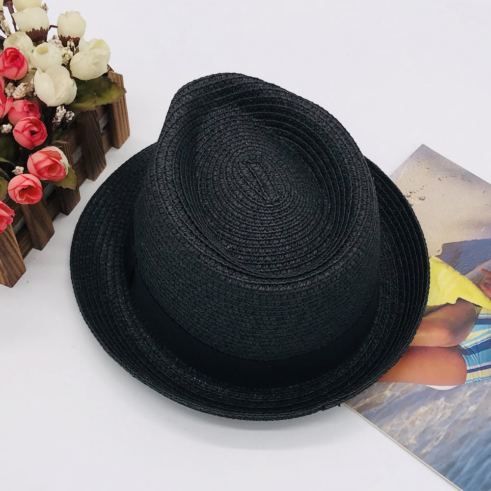 Parent-child hat kids new Paper straw hat sunhat beach braid kids hat summer men's hat