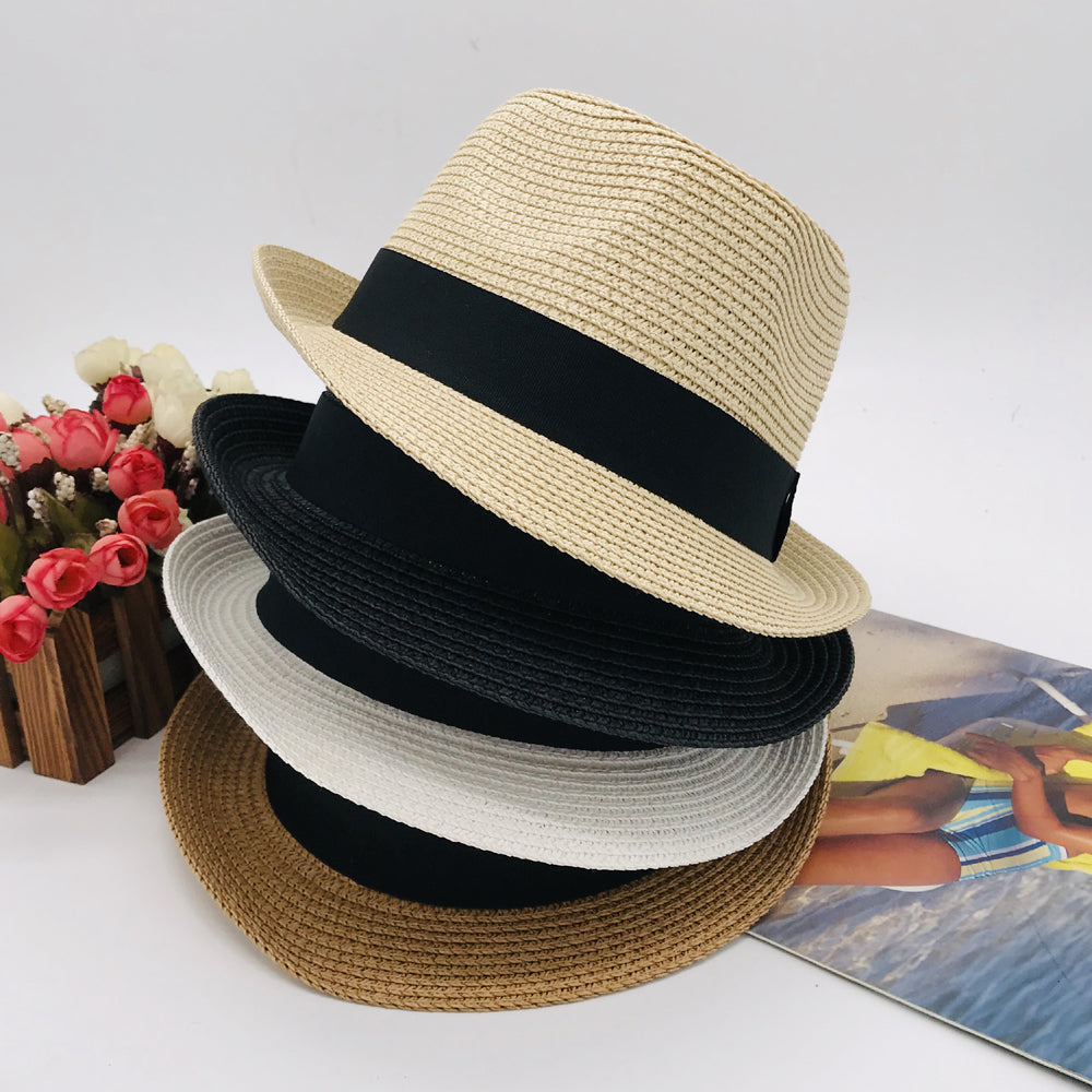 Parent-child hat kids new Paper straw hat sunhat beach braid kids hat summer men's hat