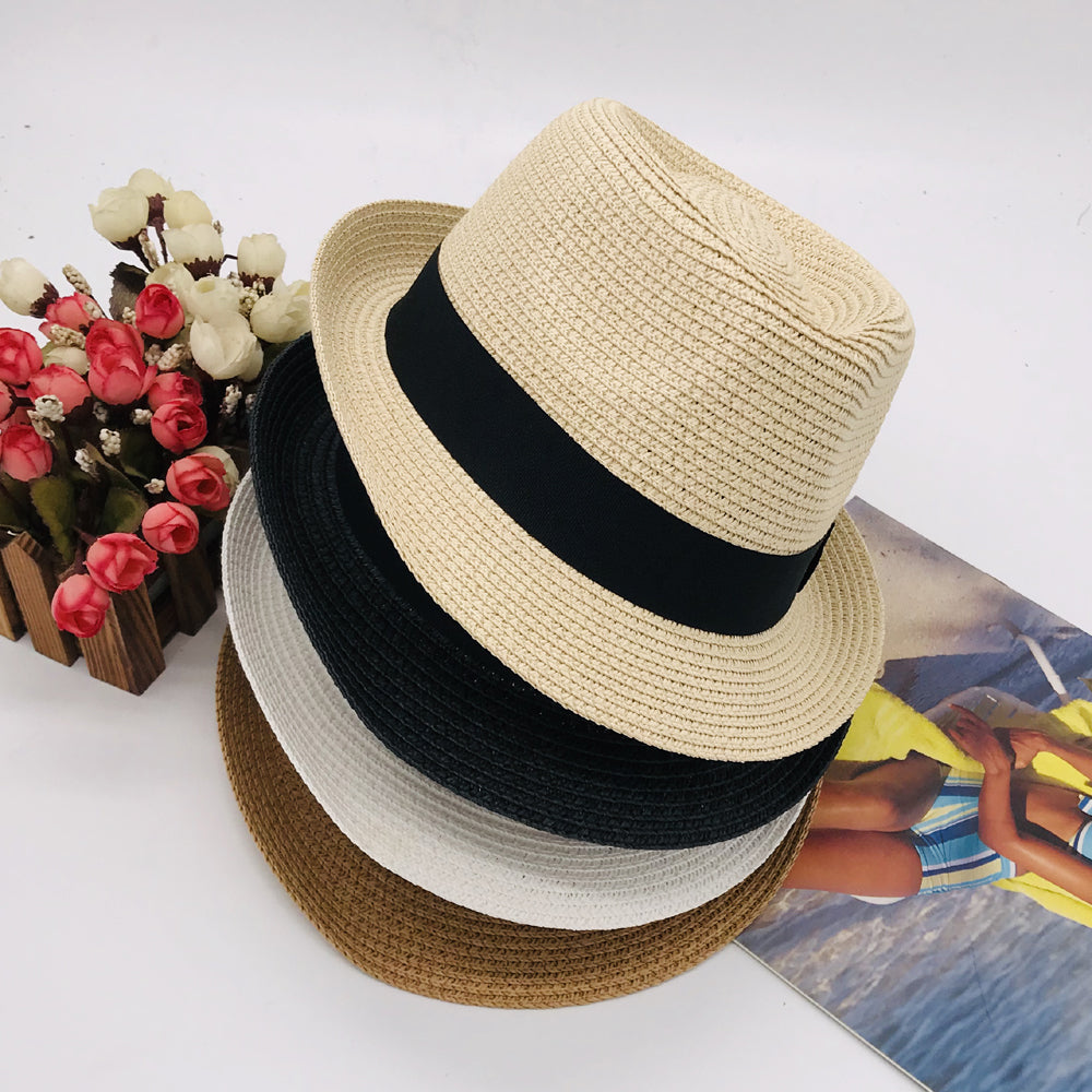 Parent-child hat kids new Paper straw hat sunhat beach braid kids hat summer men's hat