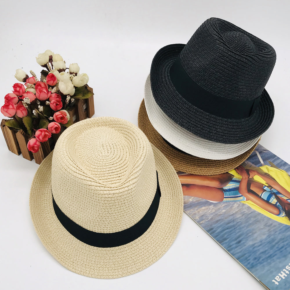 Parent-child hat kids new Paper straw hat sunhat beach braid kids hat summer men's hat