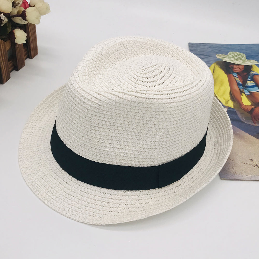 Parent-child hat kids new Paper straw hat sunhat beach braid kids hat summer men's hat