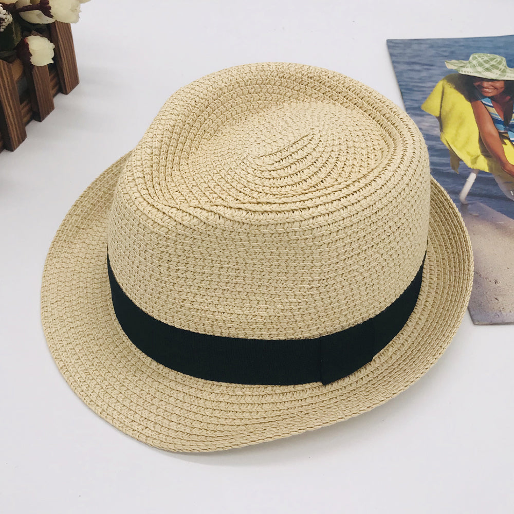 Parent-child hat kids new Paper straw hat sunhat beach braid kids hat summer men's hat