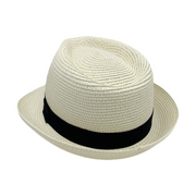 No. 92 Paper Braid Fedora Hat with Grosgrain Band