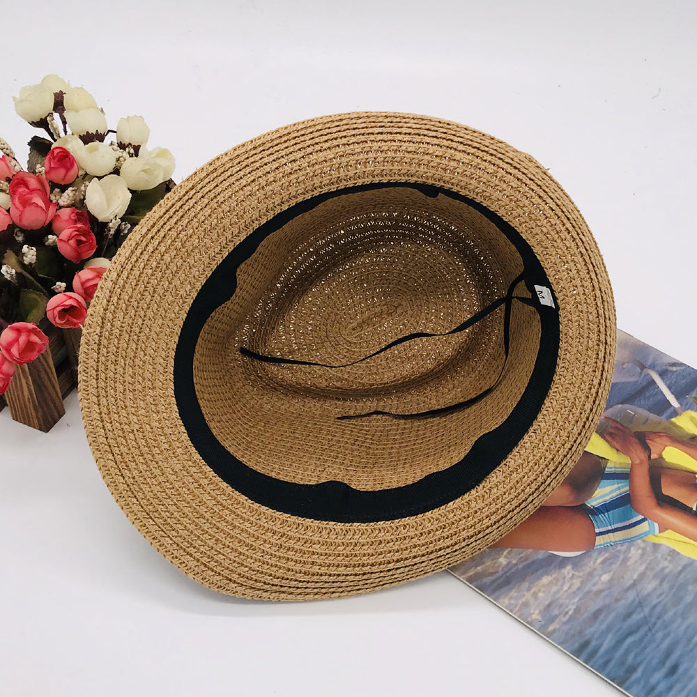 Parent-child hat kids new Paper straw hat sunhat beach braid kids hat summer men's hat