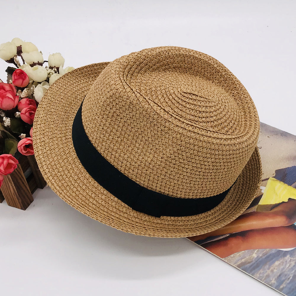 Parent-child hat kids new Paper straw hat sunhat beach braid kids hat summer men's hat