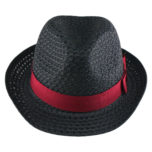 Black Beach Paper Straw Hat Summer Sun Hat British Style Korean Bohemian Versatile Holiday Cap for Spring and Summer