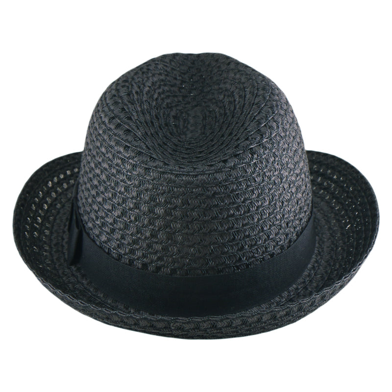 Black Beach Paper Straw Hat Summer Sun Hat British Style Korean Bohemian Versatile Holiday Cap for Spring and Summer