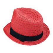 No. 93 Paper Braid Trilby Fedora with Ribbon Band