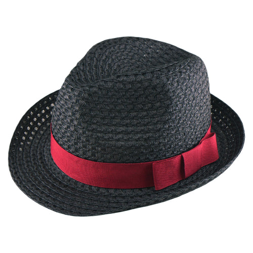 Black Beach Paper Straw Hat Summer Sun Hat British Style Korean Bohemian Versatile Holiday Cap for Spring and Summer