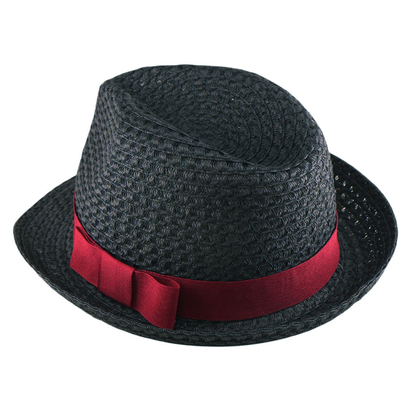 Black Beach Paper Straw Hat Summer Sun Hat British Style Korean Bohemian Versatile Holiday Cap for Spring and Summer