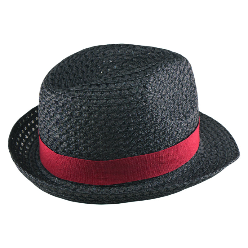 Black Beach Paper Straw Hat Summer Sun Hat British Style Korean Bohemian Versatile Holiday Cap for Spring and Summer