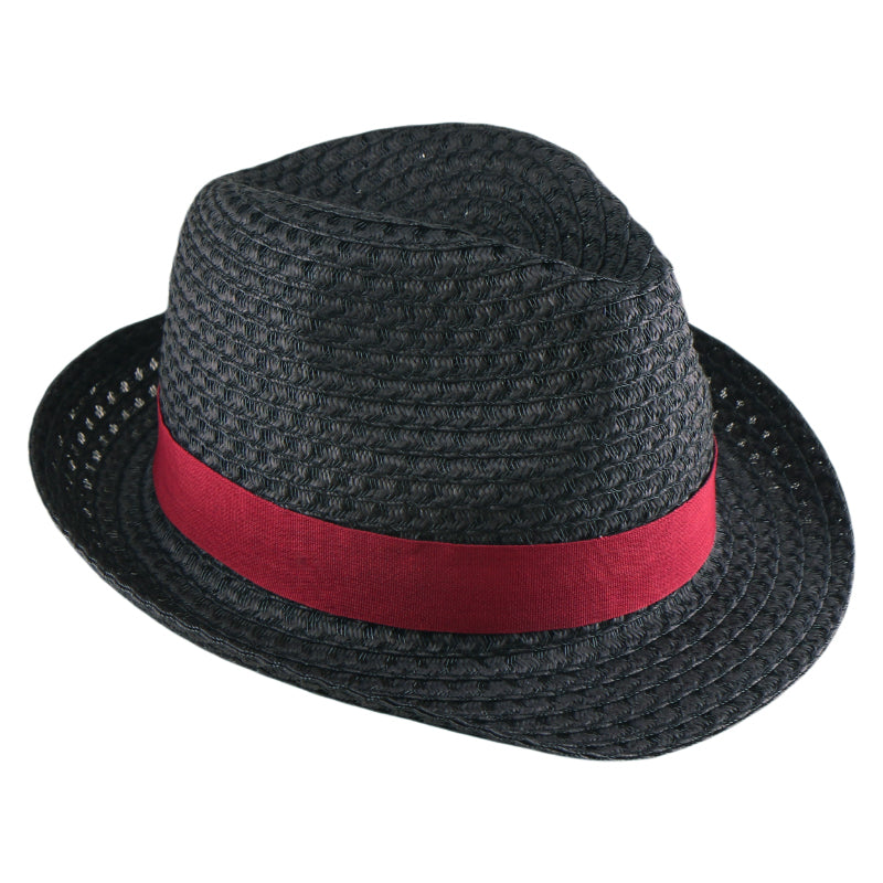 Black Beach Paper Straw Hat Summer Sun Hat British Style Korean Bohemian Versatile Holiday Cap for Spring and Summer