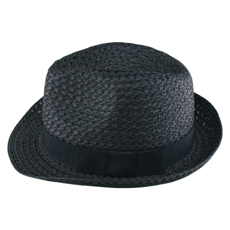 Black Beach Paper Straw Hat Summer Sun Hat British Style Korean Bohemian Versatile Holiday Cap for Spring and Summer