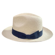 No. 949 Paper Straw Fedora Hat with Grosgrain Bow Band