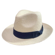 No. 949 Paper Straw Fedora Hat with Grosgrain Bow Band