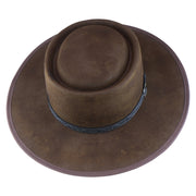 No. 955 Woolen Felt Gambler Hat with Double Telescope Crown and Bound Brim