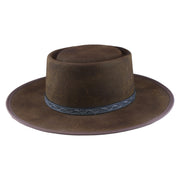No. 955 Woolen Felt Gambler Hat with Double Telescope Crown and Bound Brim